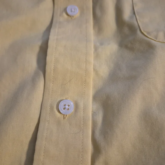 Bright Croft & Barrow Yellow Men's Button-Down Shirt | Classic Fit | Size 16 Nec - Picture 9 of 11